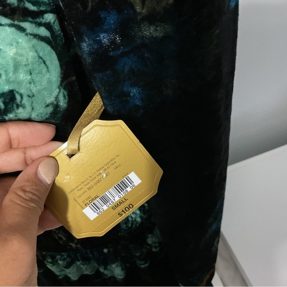 RYEGRASS Black Floral Velour Maxi Dress Size S - Picture 12 of 14